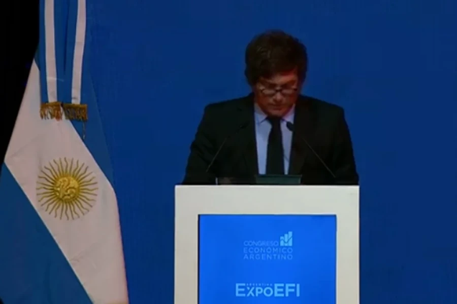 Milei habl&oacute; ante inversores y economistas.