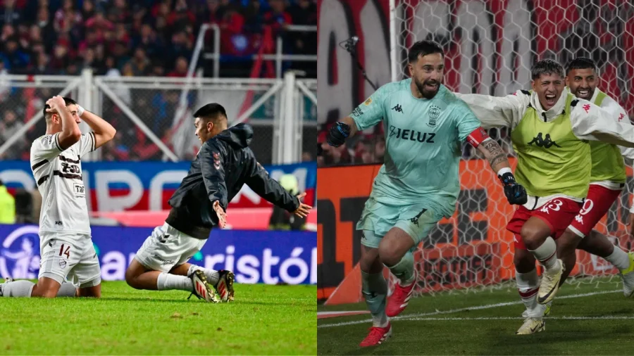 Jugadores de Platense y Hurac&aacute;n, festejando la clasificaci&oacute;n a la final.