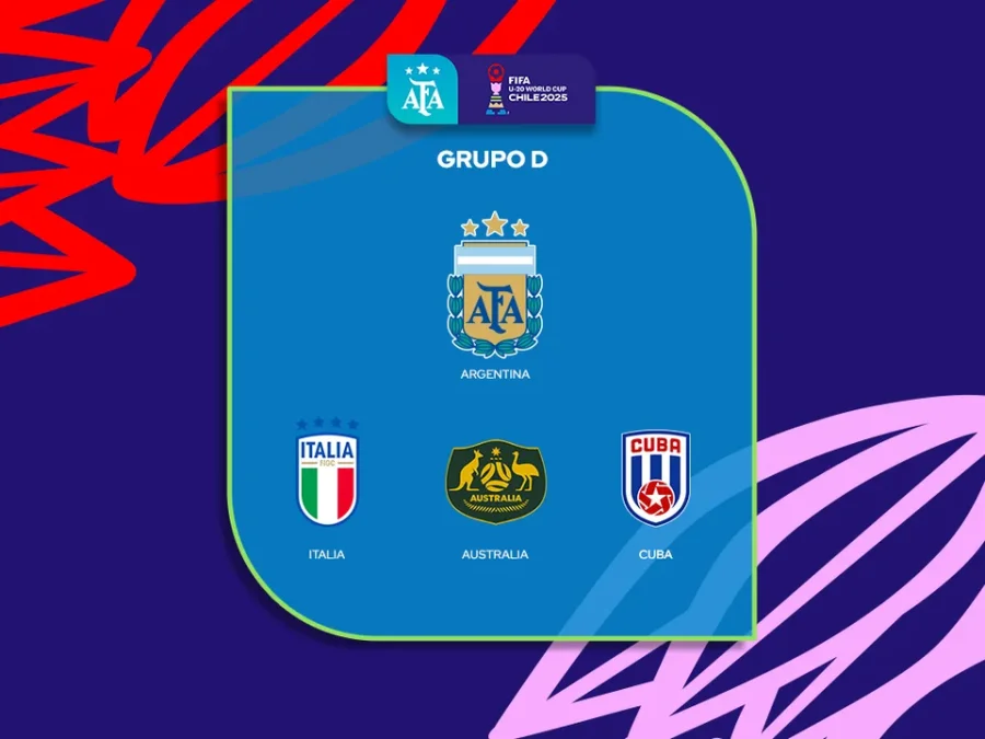 Argentina compartir&aacute; el Grupo D del Mundial Sub-20 junto a Italia, Australia y Cuba.