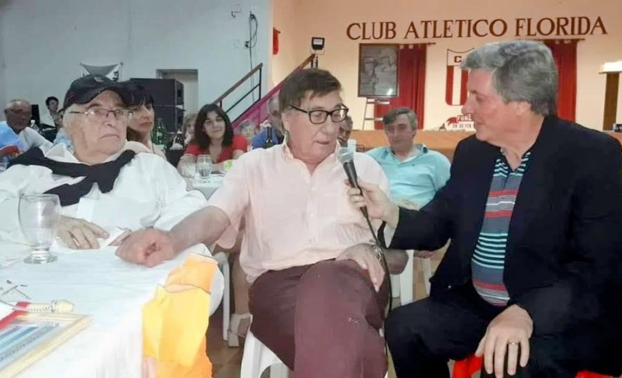 Carlos Pairetti, H&eacute;ctor R&iacute;os y el autor de la nota en la localidad de Ang&eacute;lica.