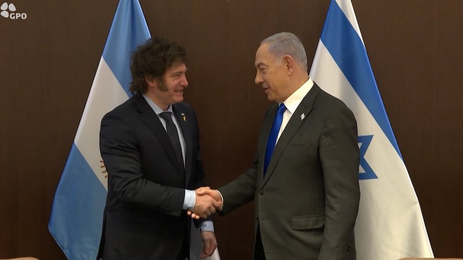 JUNTOS. Benjamin Netanyahu, el primer ministro israel&iacute;, y Javier Milei, el presidente de los argentinos.