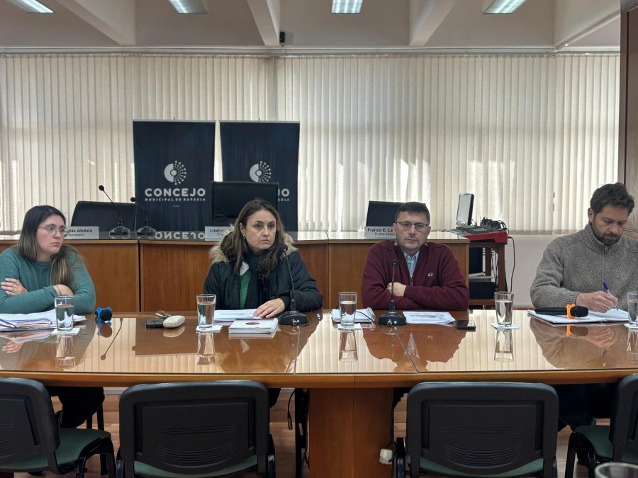 Carolina Albrecht, Patricia Imoberdorf, Lisandro M&aacute;rsico y Mauro Theler este martes en el Concejo.