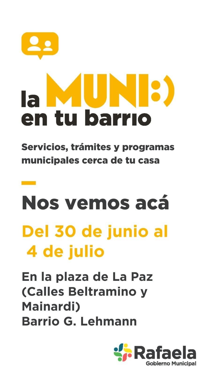 &laquo;La Muni en tu barrio&raquo;, presente en el barrio Guillermo Lehmann.
