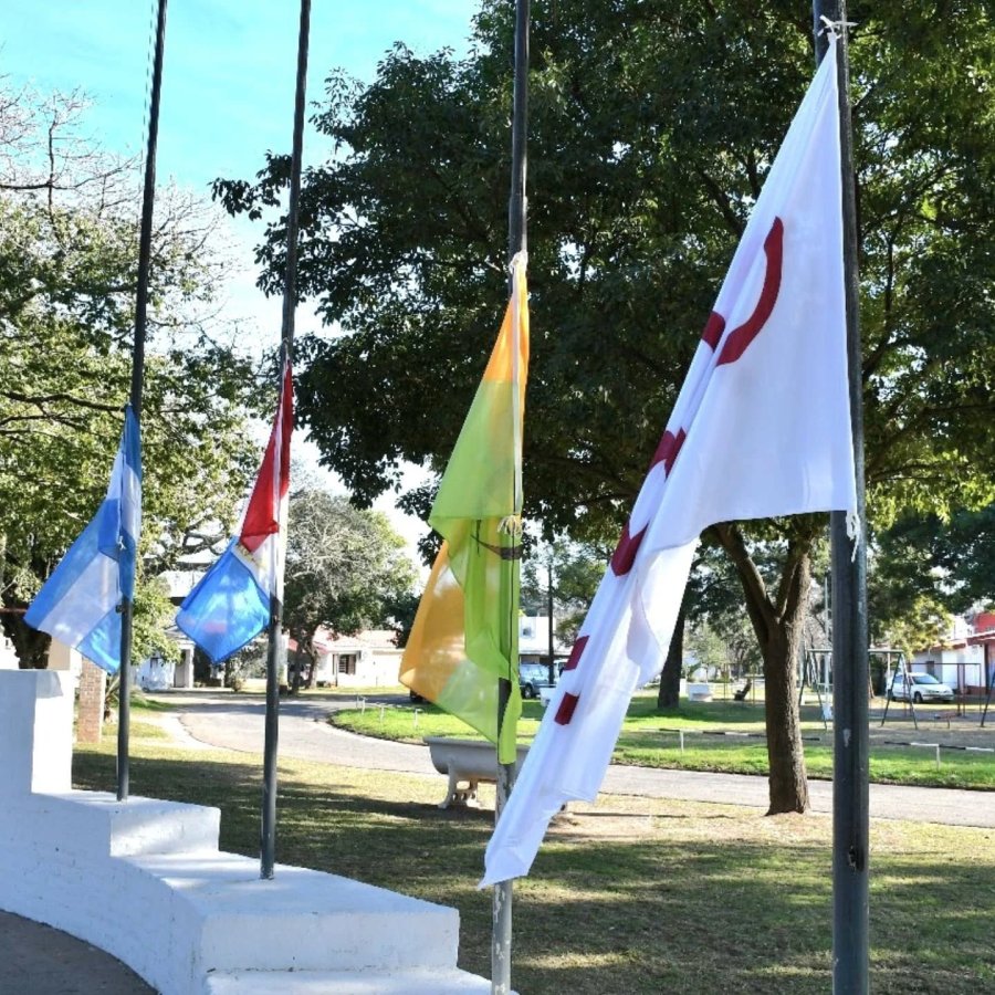 Las banderas Nacional, de Sunchales, de la Provincia y de la &Ccedil;Alianza Cooperativa internacional presidieron la ceremonia.