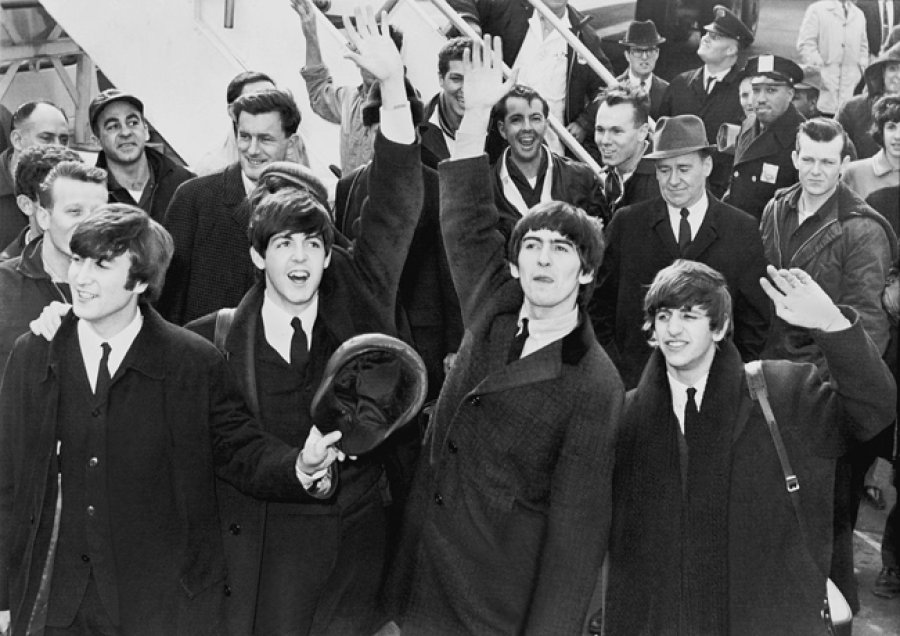 En el aeropuerto JFK el 7 de febrero de 1964.