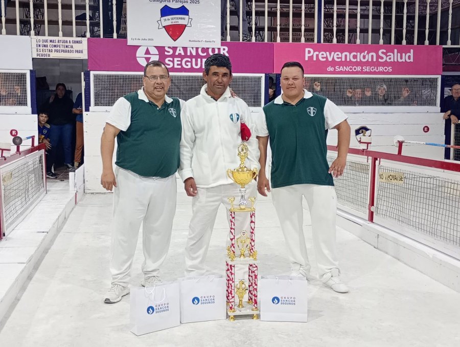 El equipo Campe&oacute;n Argentino Luis Moreyra - Carlos Nardoni (Nano) y Ram&oacute;n R&iacute;os (el Hachero).