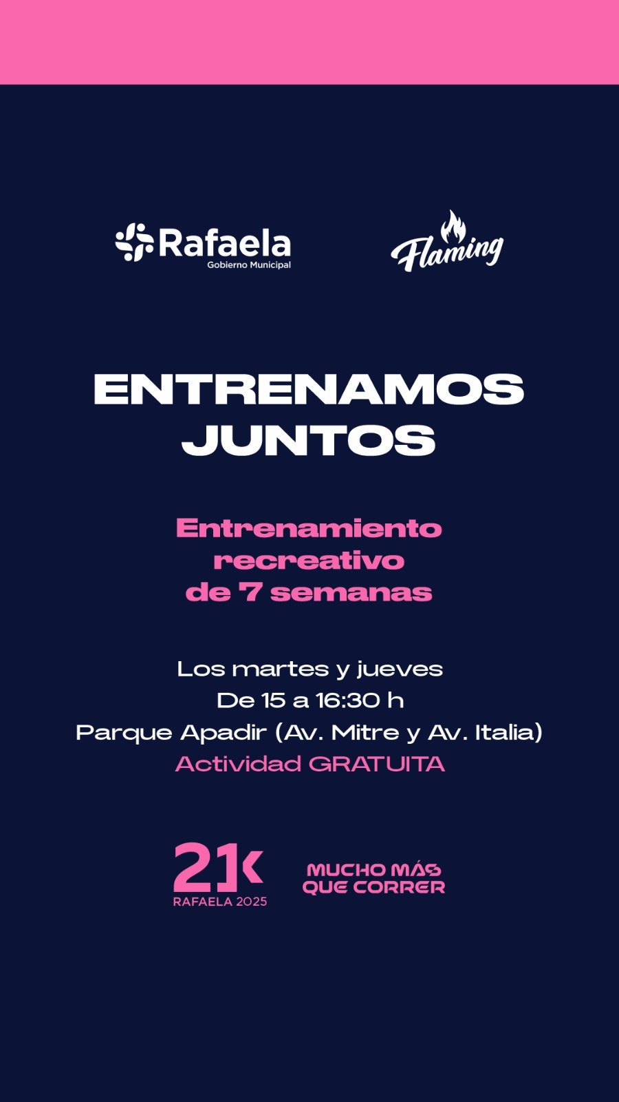 EN EL PARQUE APADIR. Este martes comenzar&aacute; un entrenamiento recreativo de manera gratuita.