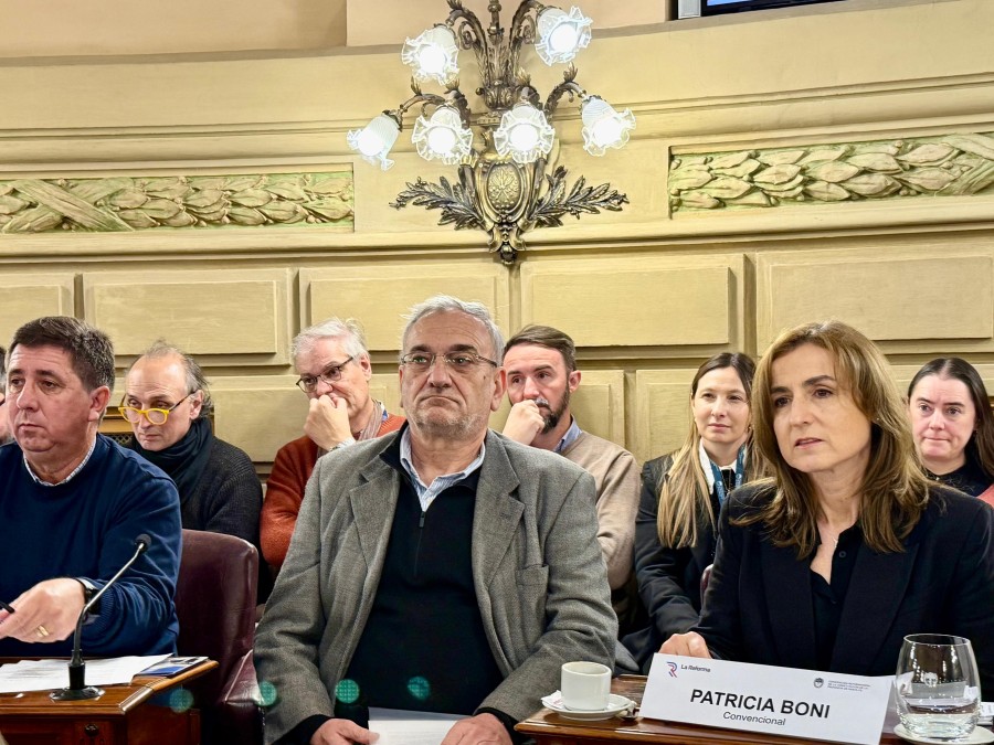 Alcides Calvo al participar en la reuni&oacute;n de la Comisi&oacute;n del Poder Ejecutivo y Legislativo.