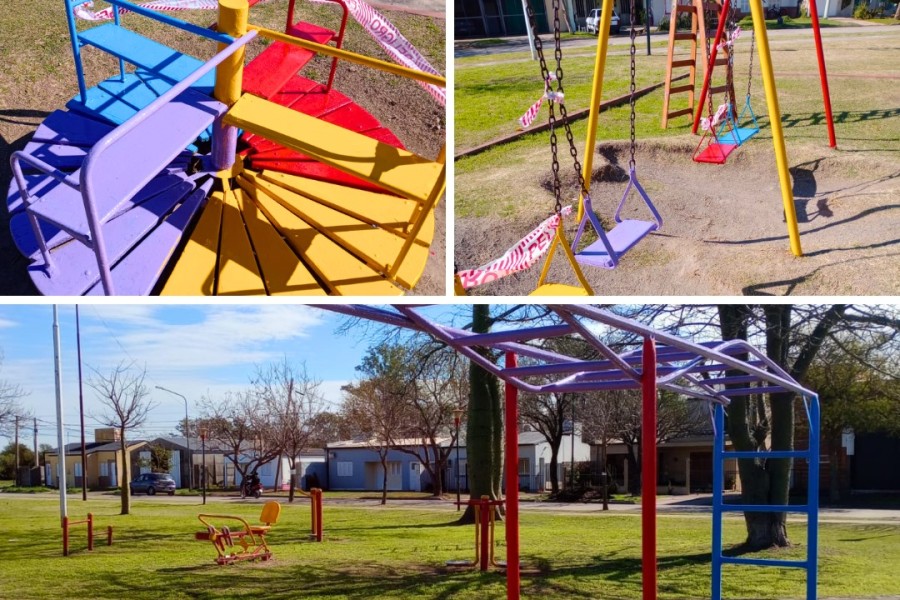 La Municipalidad contin&uacute;a con tareas de reacondicionamiento en plazas de distintos barrios.