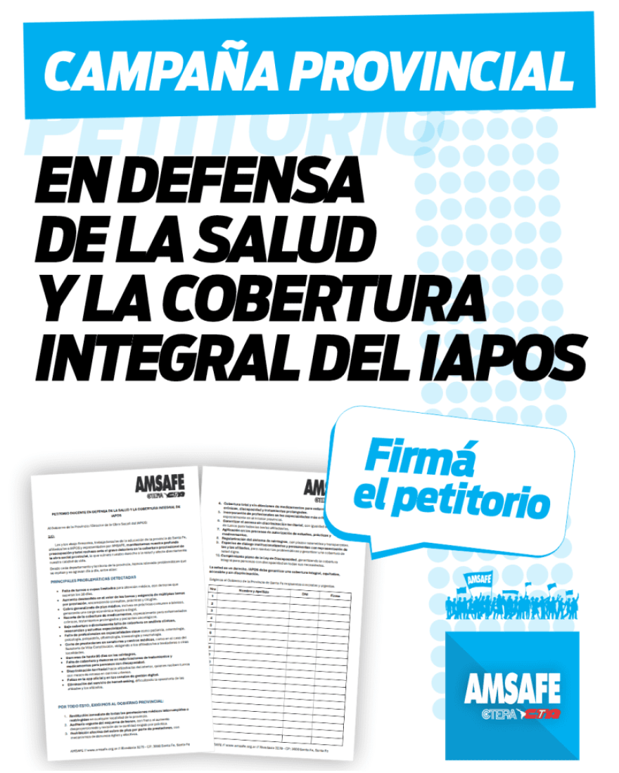 RECLAMOS. El gremio de los docentes p&uacute;blicos santefesinos exige respuestas sobre la cobertura de la deficitaria obra social de la provincia.