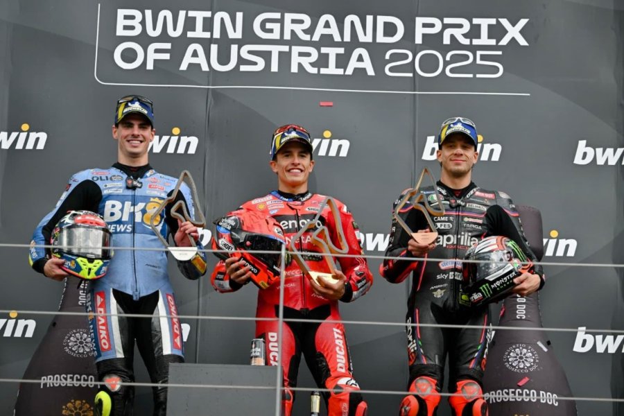 Ferm&iacute;n Aldeguer, Marc M&aacute;rquez y Marco Bezzecchi en Austria.