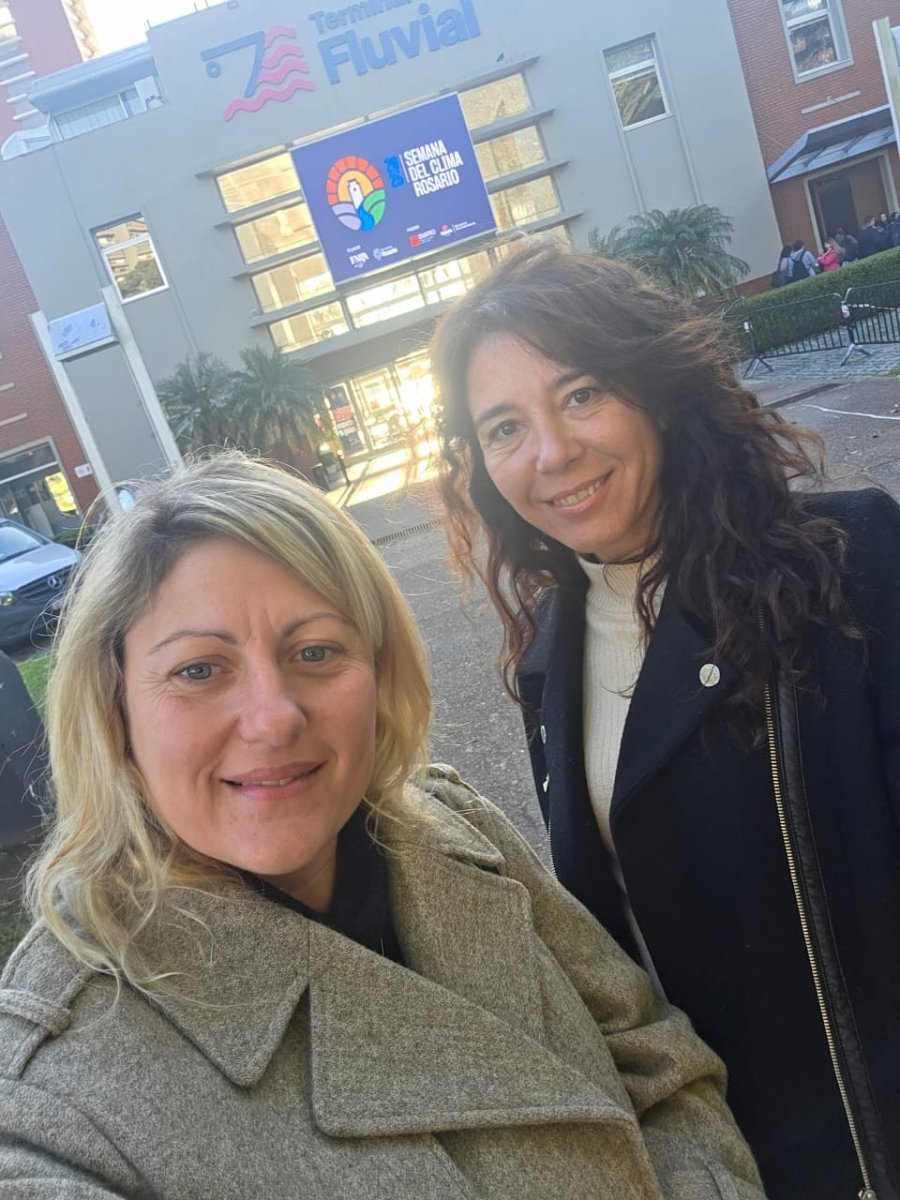 Ver&oacute;nica Giussani y Mar&iacute;a Lourdes Vaudagna en el encuentro.