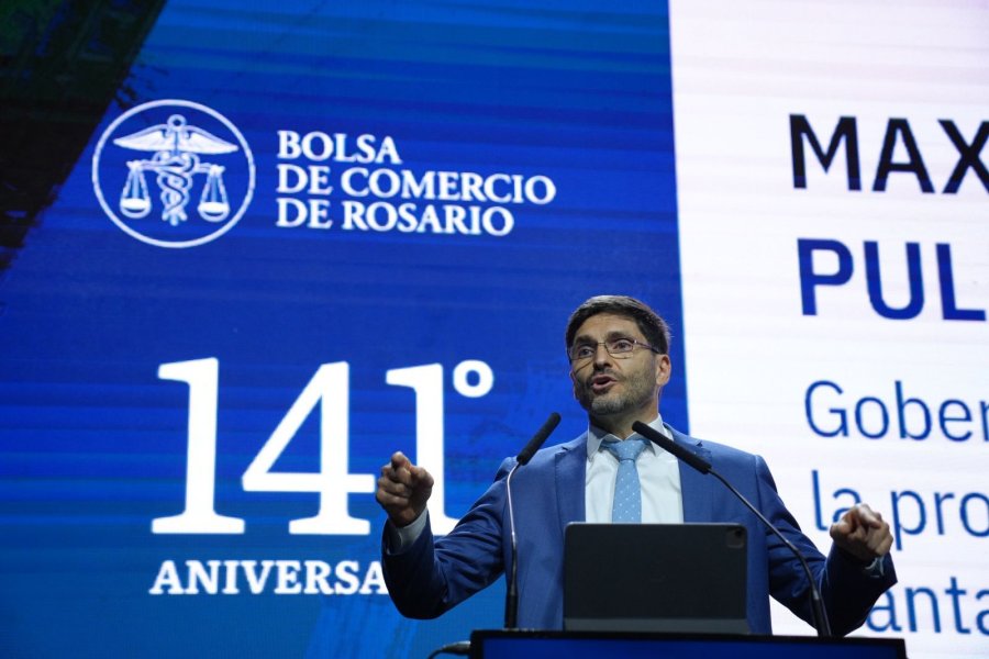 El gobernador Pullaro habl&oacute; en el acto central por el 141&deg; aniversario de la Bolsa de Comercio de Rosario.