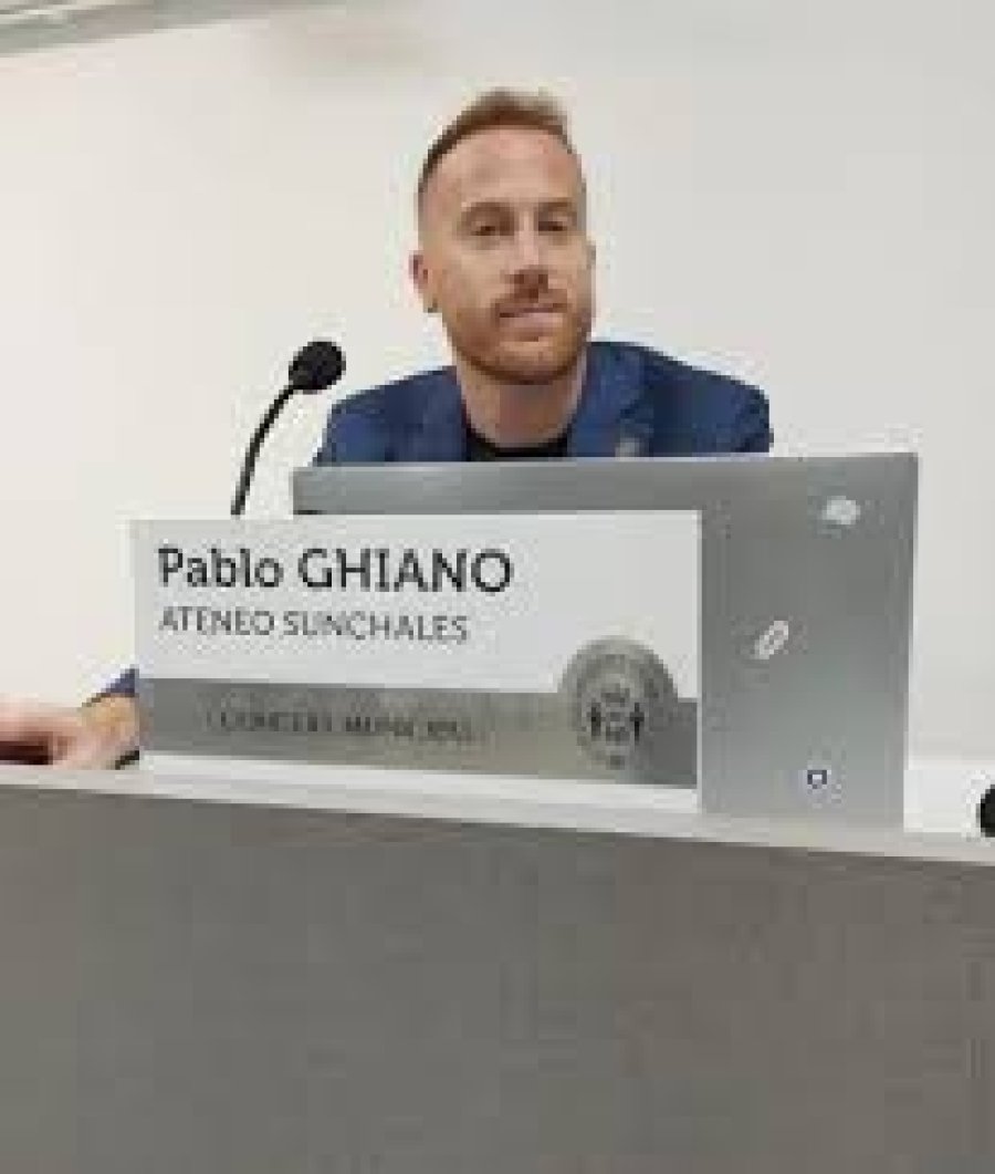 Pablo Ghiano en su banca.