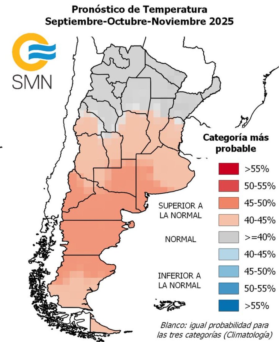&iexcl;A PREPARARSE! En cu&aacute;nto a las temperaturas, los pr&oacute;ximos meses tender&aacute;n a ser m&aacute;s altas de lo habitual en el centro y sur del pa&iacute;s.