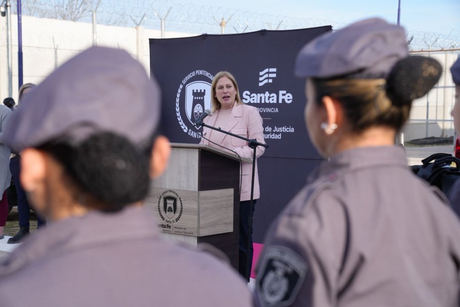 GISELA SCAGLIA. La vicegobernadora durante el acto que se celebr&oacute; este lunes en el Complejo Penitenciario de Rosario.