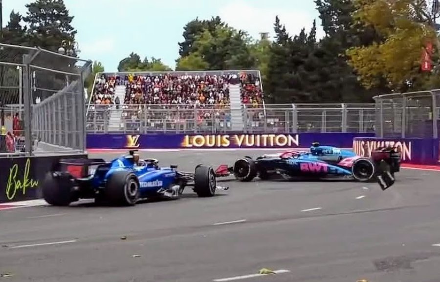 Alex Albon lo choc&oacute; a Franco Colapinto en el trazado urbano de Bak&uacute;.