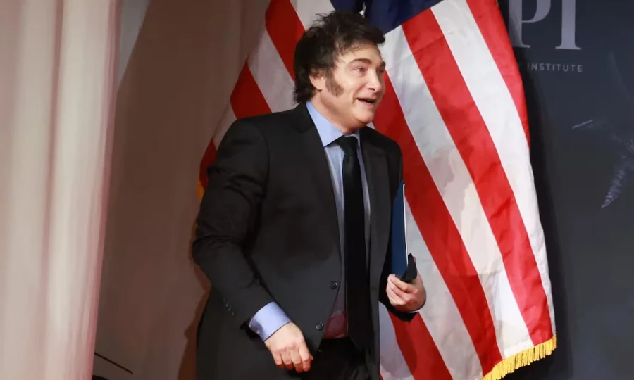 Milei durante su visita a Estados Unidos.