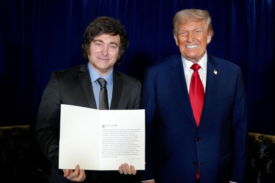 PRESIDENTES. Los "amigos" Javier Milei y Donald Trump.