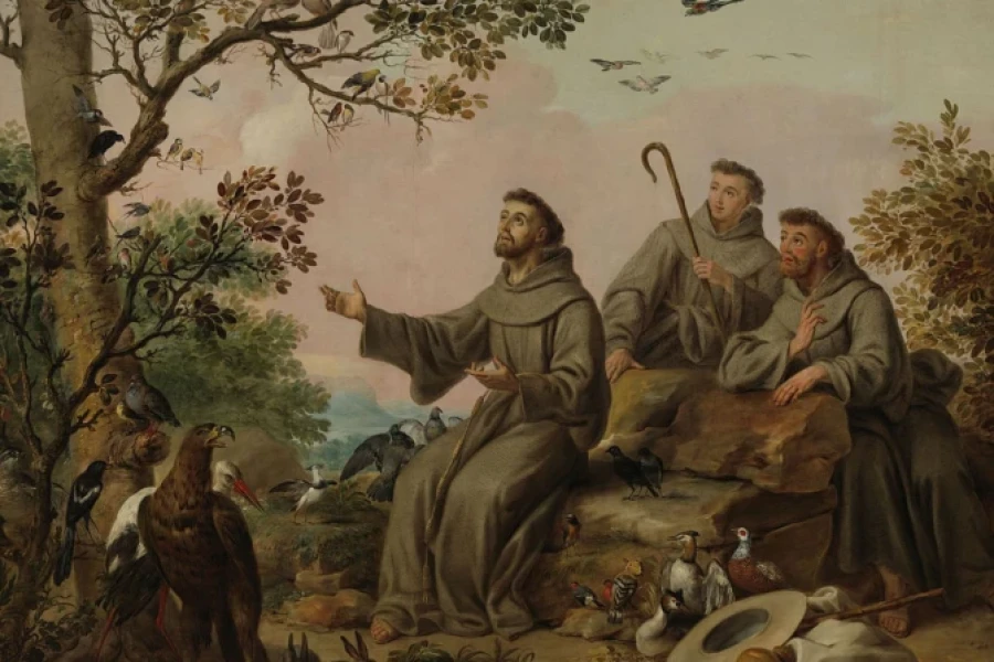 San Francisco de As&iacute;s predicandio a las aves, de Antonio Carnicero (1788-1789).