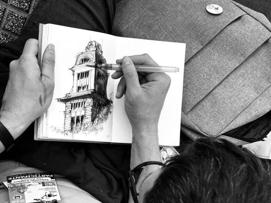 CROQUIS. Sebasti&aacute;n Cagliero y su Pasaje San Mart&iacute;n - Mendoza.