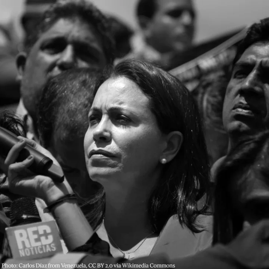 La l&iacute;der opositora venezolana&nbsp;Mar&iacute;a Corina Machado.