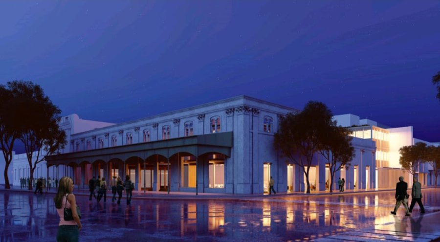 PROYECTO. Un render muestra c&oacute;mo quedar&aacute; en el futuro el complejo Ripamonti, en la esquina de Belgrano y 9 de Julio.