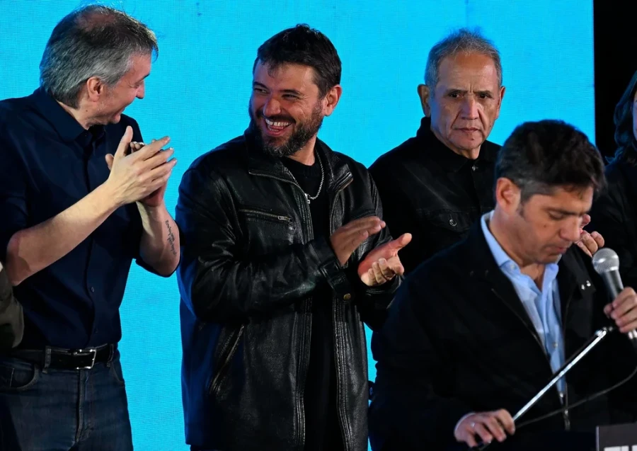 M&aacute;ximo Kirchner, Juan Grabois y Axel Kicillof.