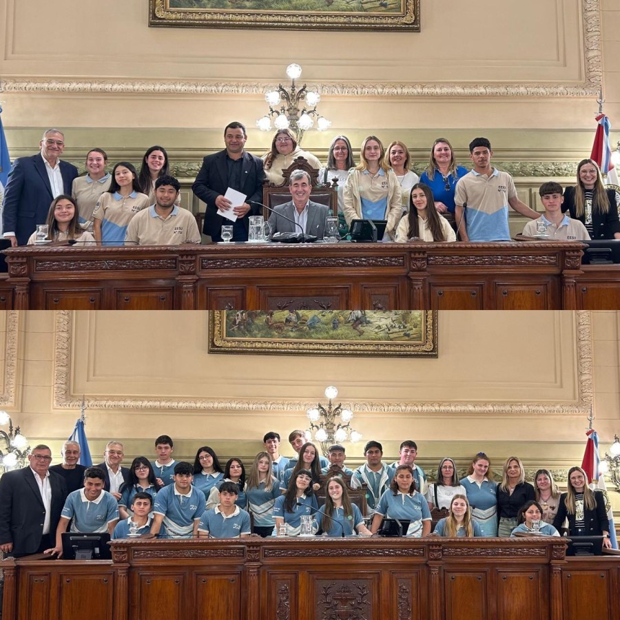 EN EL SENADO. Ambas delegaciones durante su reciente visita.