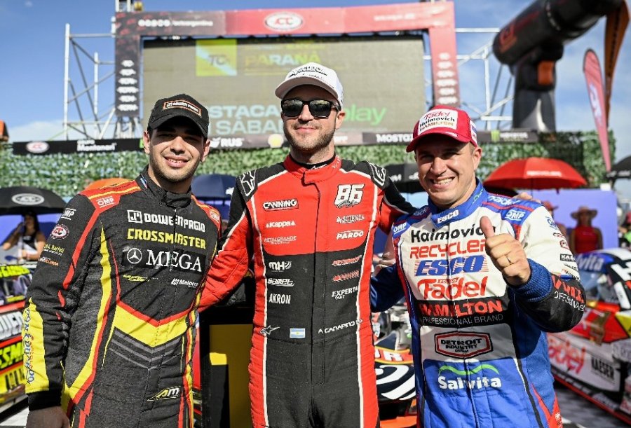 Agust&iacute;n Mart&iacute;nez (2&deg;), Agust&iacute;n Canapino (1&deg;) y Mariano Werner (3&deg;) tras la clasificaci&oacute;n del TC.