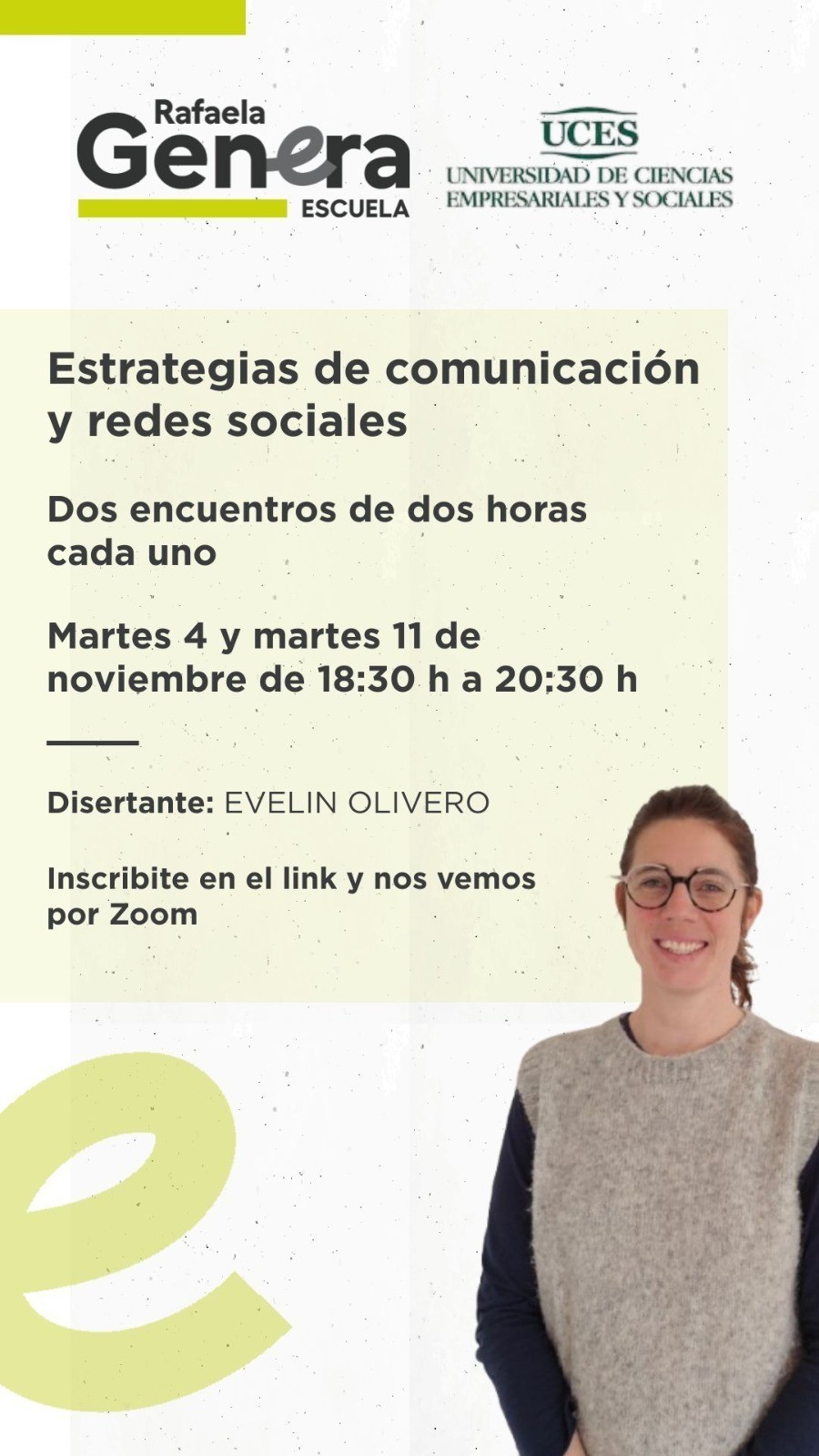 Los interesados pueden inscribirse previamente y acceder a la grabaci&oacute;n de las clases.
