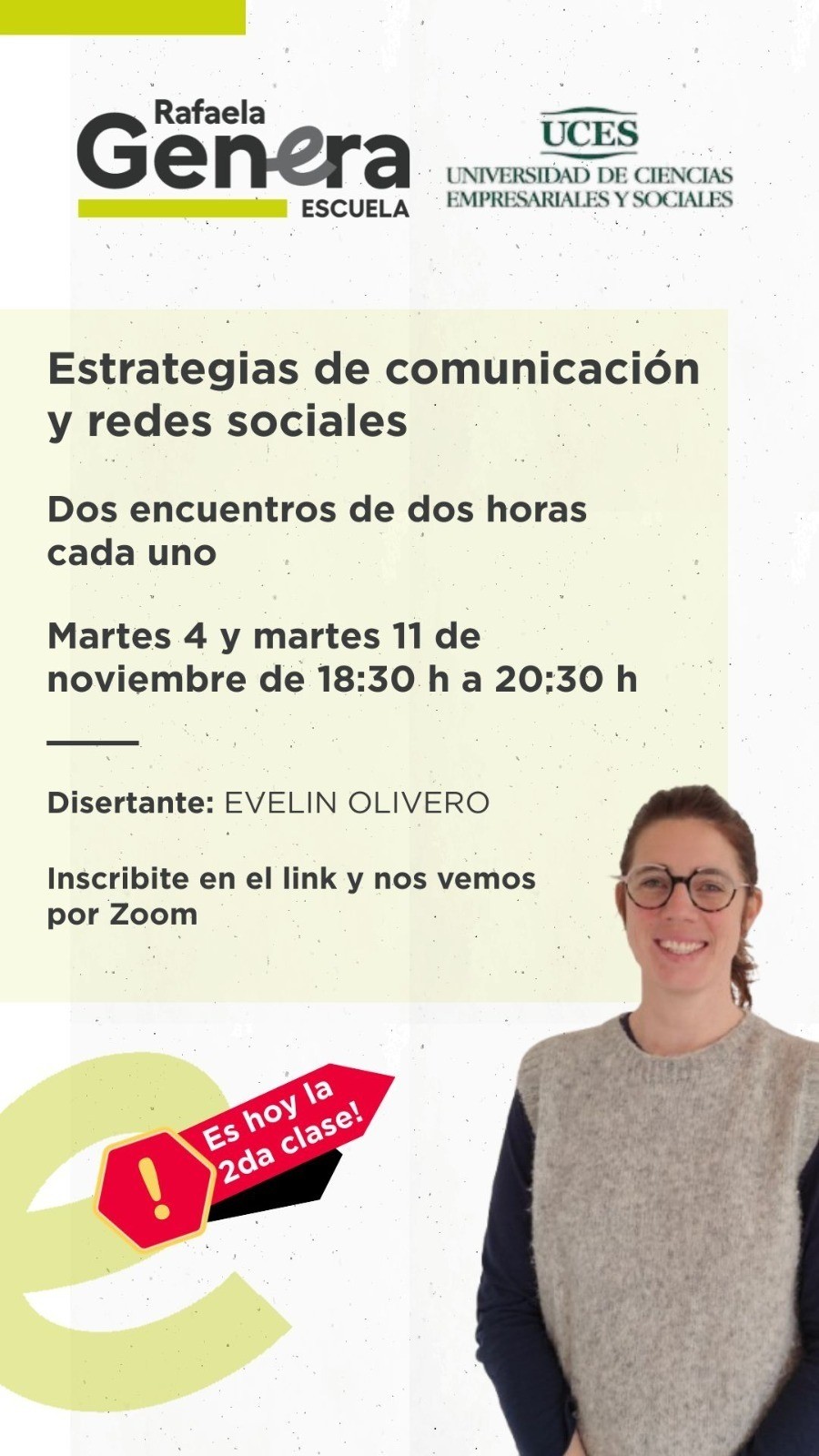 La clase se desarrollar&aacute; de manera virtual.
