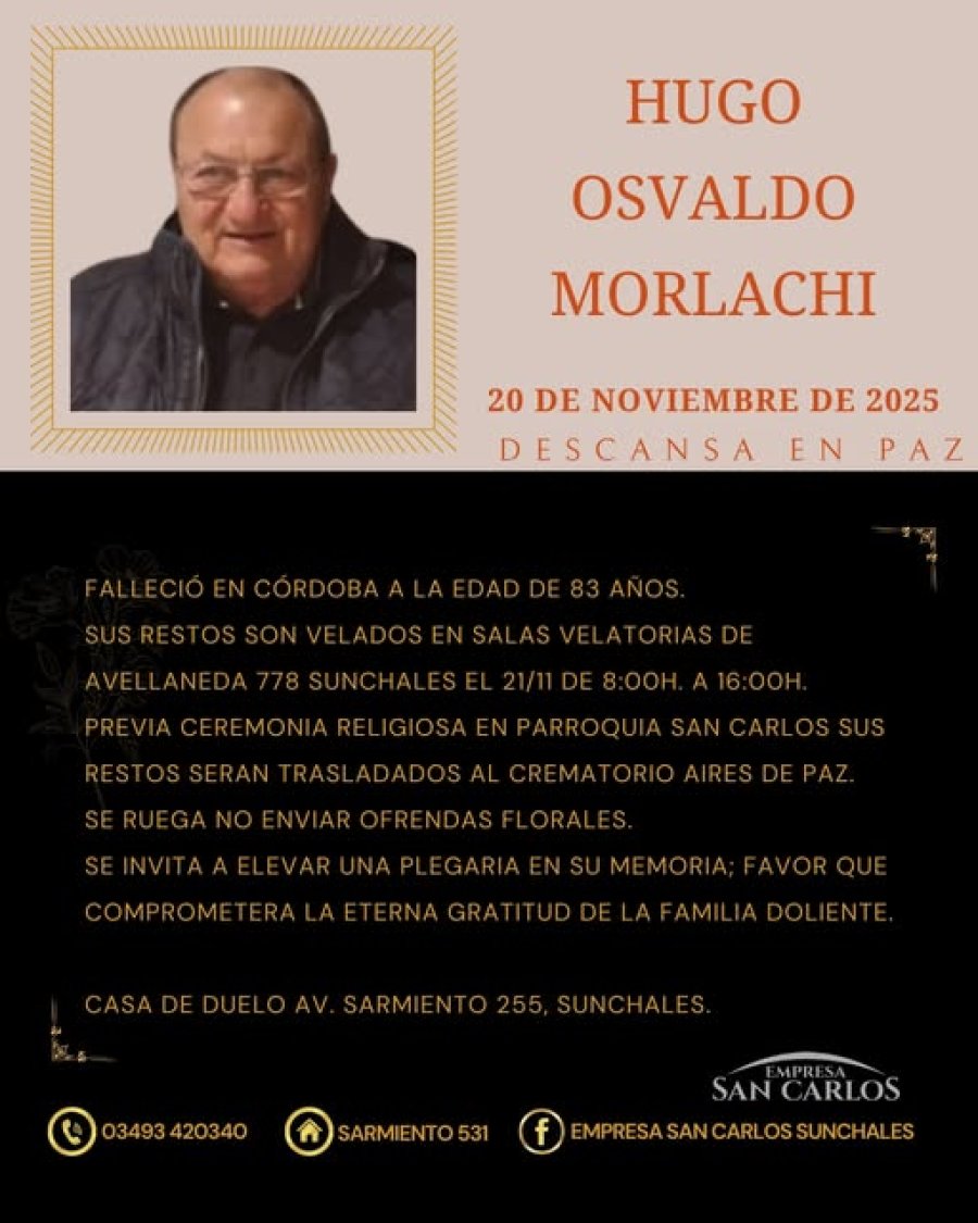 Hugo Osvaldo Morlachi.