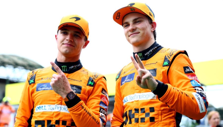 Lando Norris y Oscar Piastri est&aacute;n amenazados por Max Verstappen.