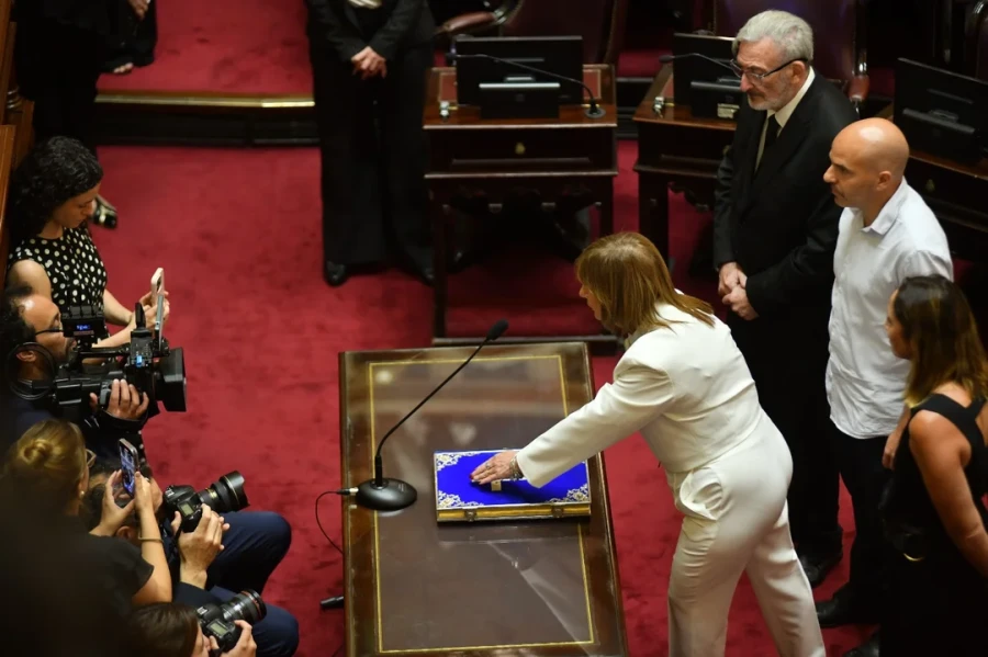 Patricia Bullrich jur&oacute; por su banca.