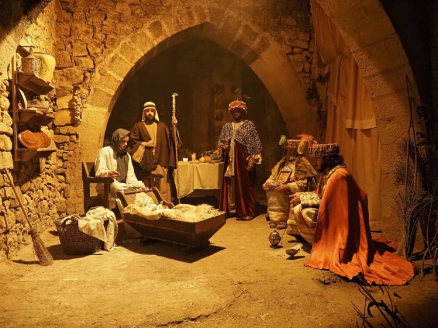 Un pesebre viviente en Catalu&ntilde;a.