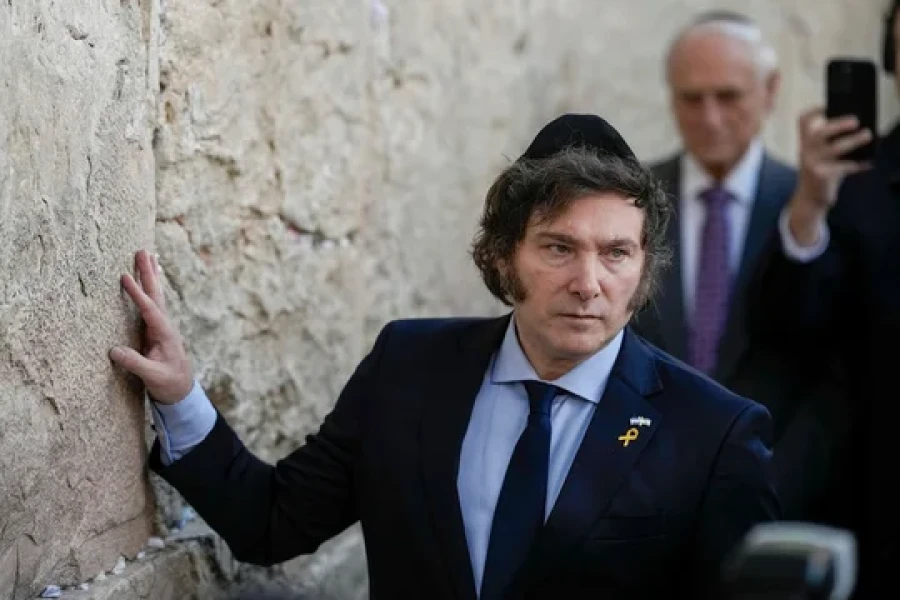 Milei, durante su visita en Jerusal&eacute;n.