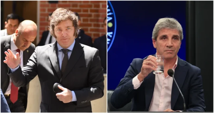 Javier Milei y &ldquo;Toto&rdquo; Caputo.