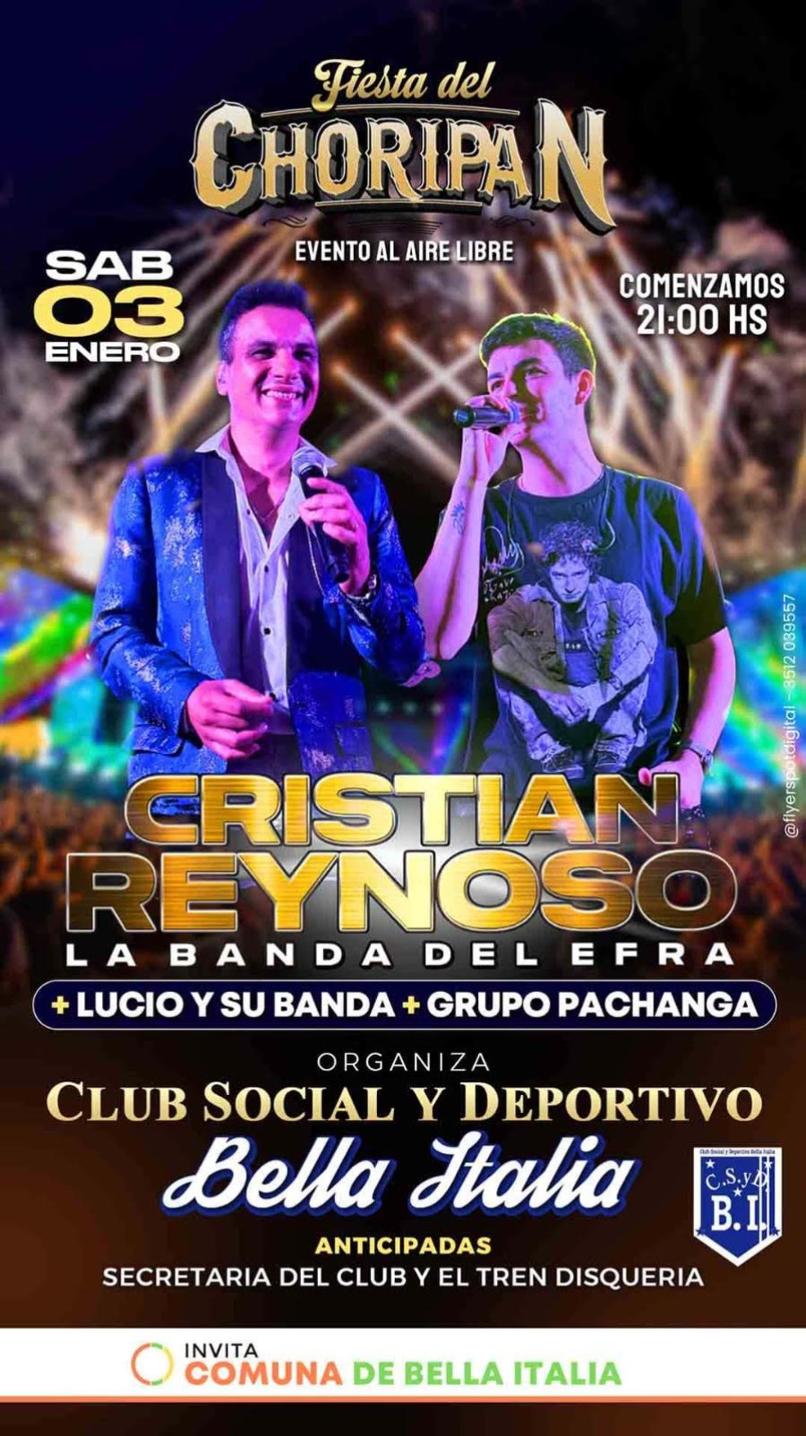 Afiche  anunciando la fiesta.