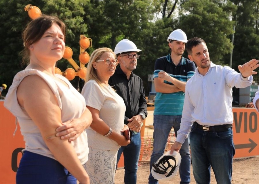Obras viales en el sector de la ciudad.