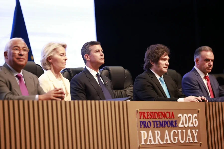 Javier Milei en la firma del acuerdo entre el Mercosur y la Uni&oacute;n Europea.