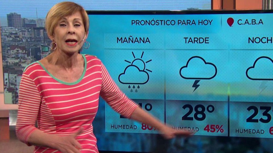 Nadia Zyncenko, c&eacute;leg&iquest;bre presentadora del pron&oacute;stico del tiempo.