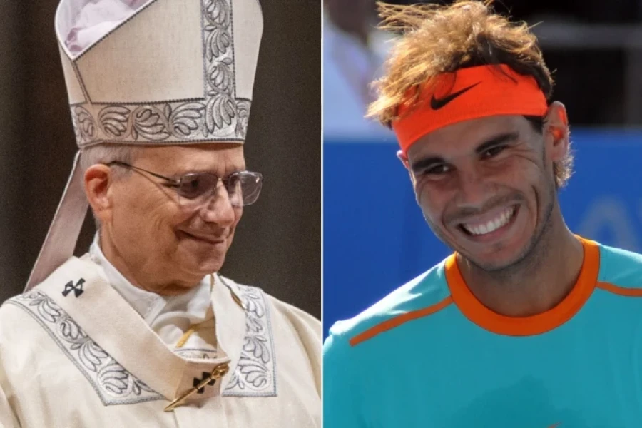 El Papa Le&oacute;n XIV y el tenista espa&ntilde;ol Rafael Nadal.