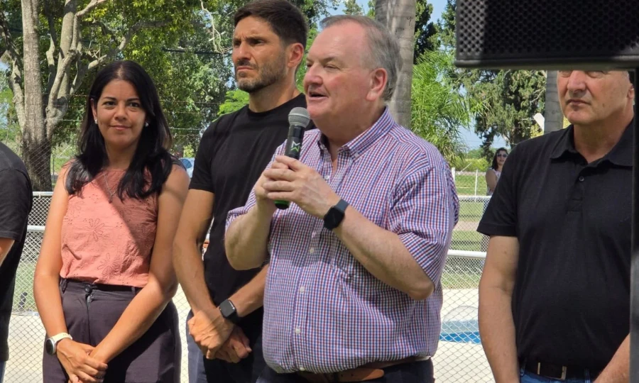 Romina L&oacute;pez, Maximiliano Pullaro, Felipe Michlig y Marcelo Gonz&aacute;lez.