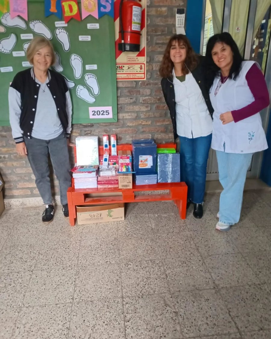 El aporte para uno de los establecimientos educativos.