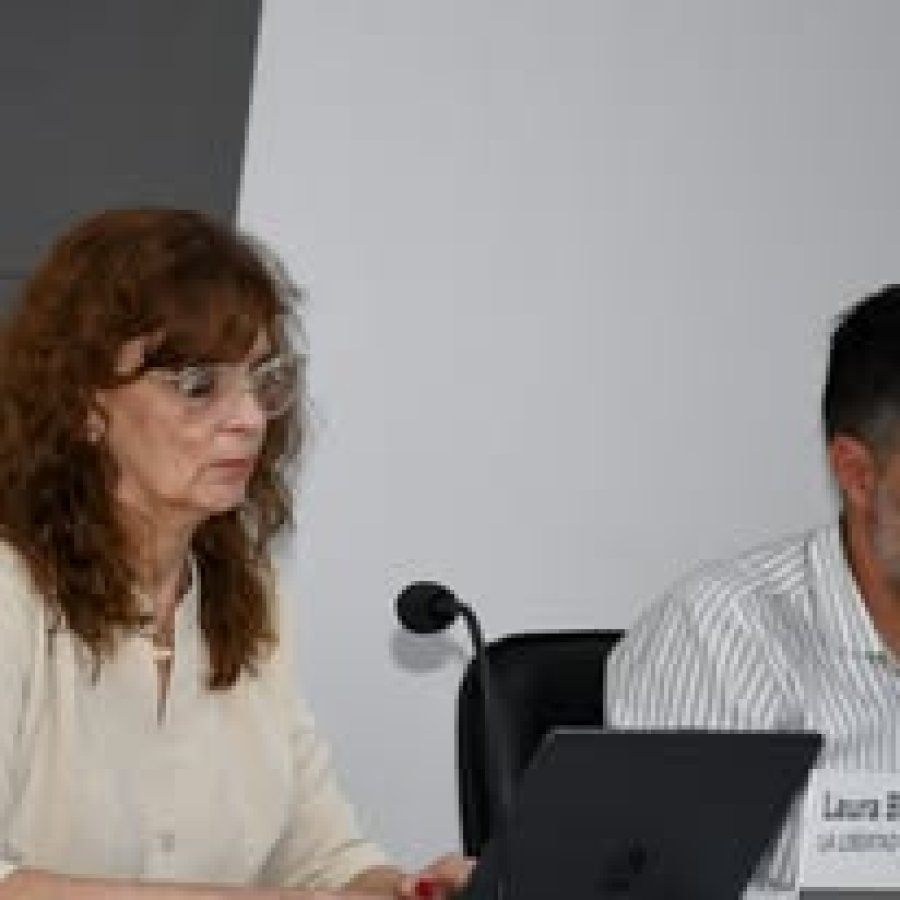 Laura Balduino en su banca.