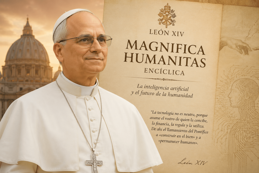 Le&oacute;n XIV llama a &ldquo;permanecer humanos&rdquo; en la era de la inteligencia artificial.
