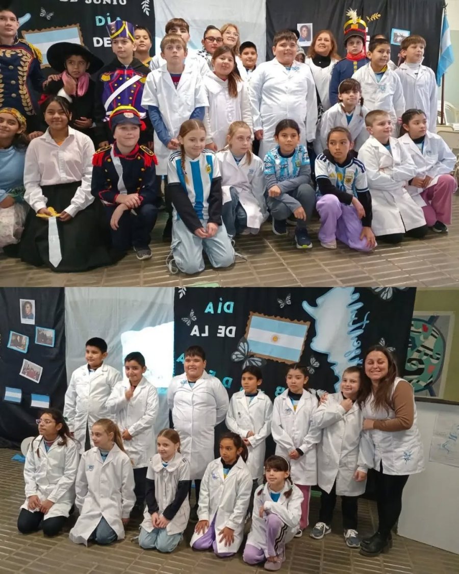Los escolares que participaron en la realizaci&oacute;n de la ceremonia.